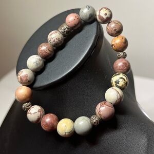 SALE 2/$15- Gorgeous beaded stretch bracelet. Pink grey